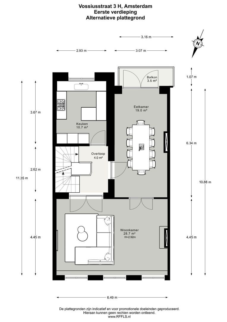 Vossiusstraat 3 H, Amsterdam plattegrond-6