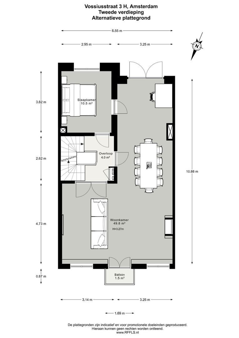 Vossiusstraat 3 H, Amsterdam plattegrond-7