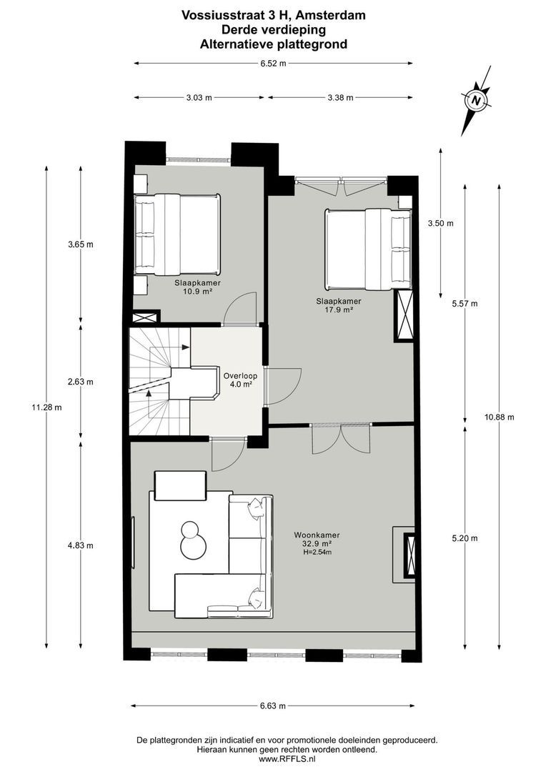 Vossiusstraat 3 H, Amsterdam plattegrond-8