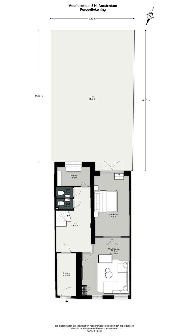 Vossiusstraat 3 H, Amsterdam plattegrond-11