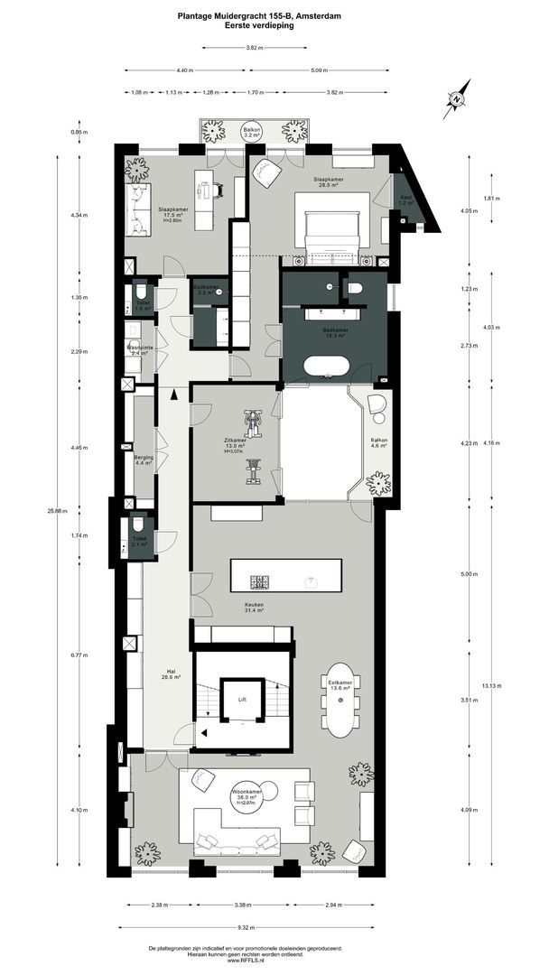 Plantage Muidergracht 155 B, Amsterdam plattegrond-0