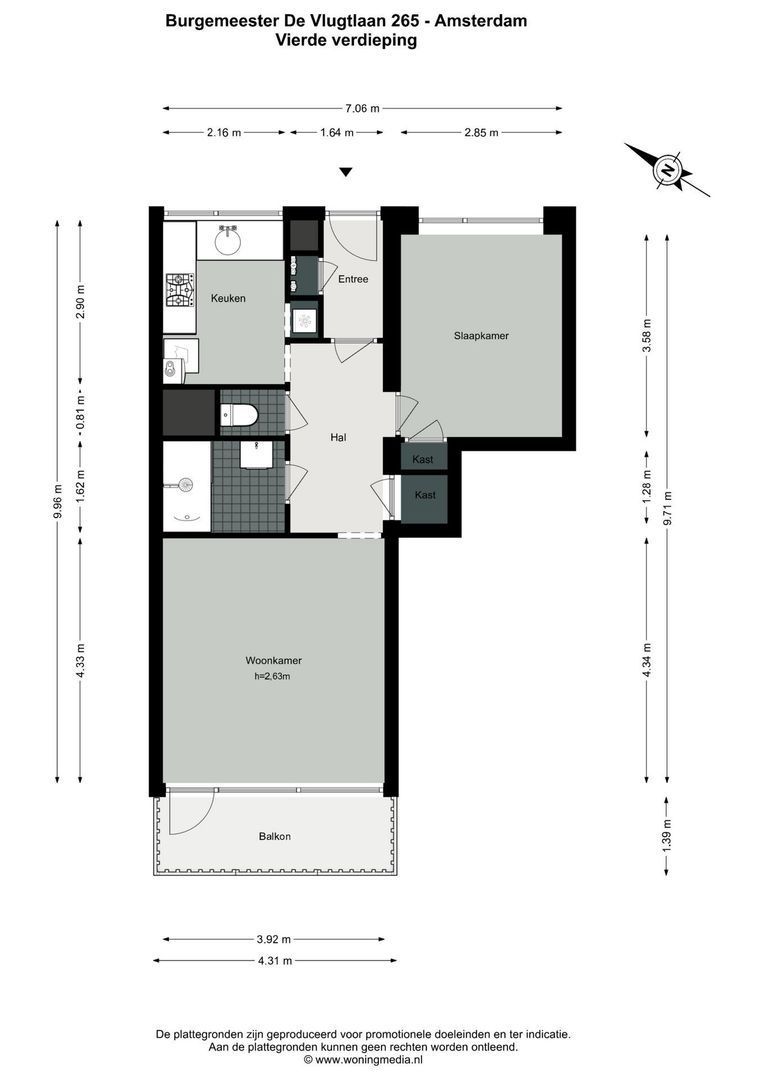 Burgemeester De Vlugtlaan 265, Amsterdam plattegrond-0