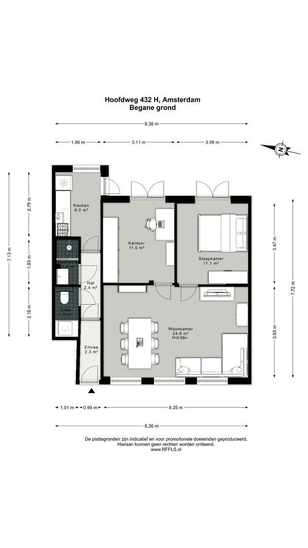 Hoofdweg 432 H, Amsterdam plattegrond-2