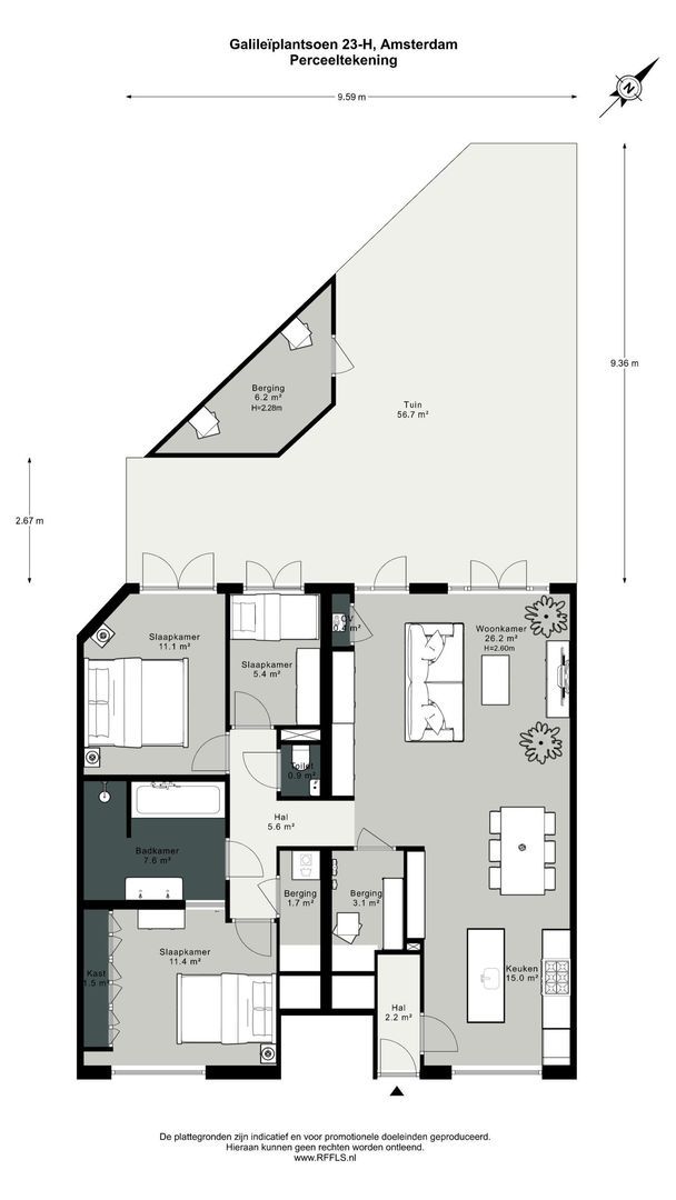 Galileïplantsoen 23 H, Amsterdam plattegrond-1