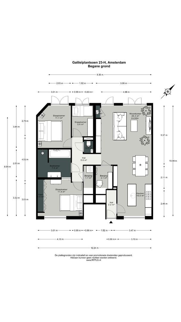 Galileïplantsoen 23 H, Amsterdam plattegrond-0