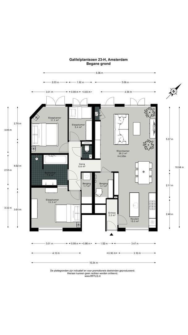 Galileïplantsoen 23 H, Amsterdam plattegrond-0