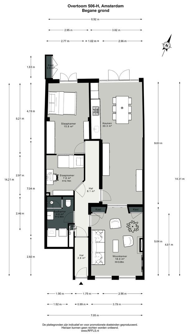 Overtoom 506 H, Amsterdam plattegrond-0