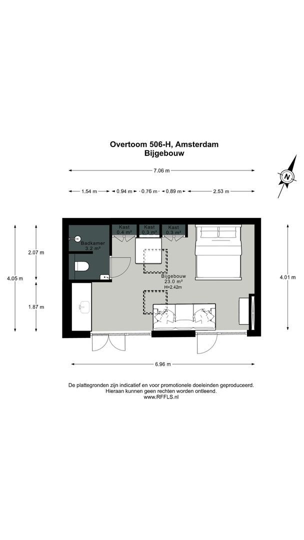 Overtoom 506 H, Amsterdam plattegrond-1