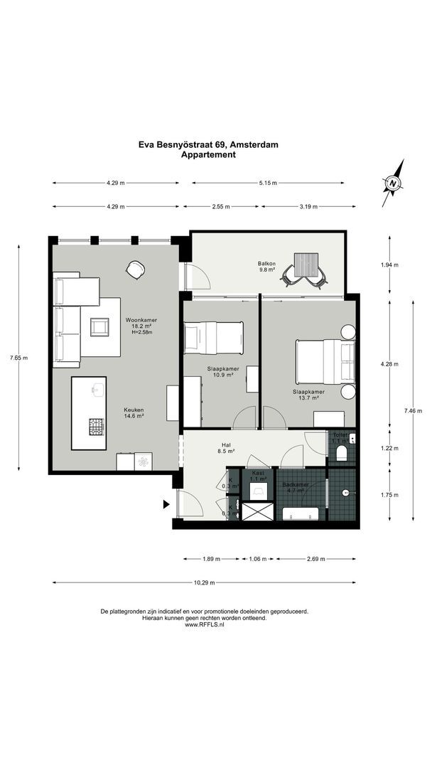 Eva Besnyöstraat 69, Amsterdam plattegrond-0
