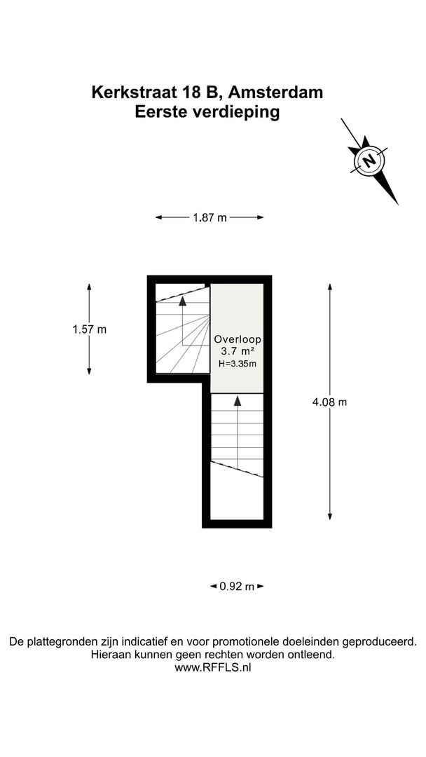 Kerkstraat 18 B, Amsterdam plattegrond-1