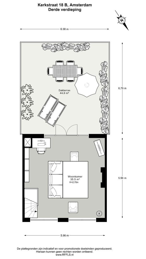Kerkstraat 18 B, Amsterdam plattegrond-3