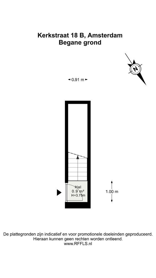 Kerkstraat 18 B, Amsterdam plattegrond-0