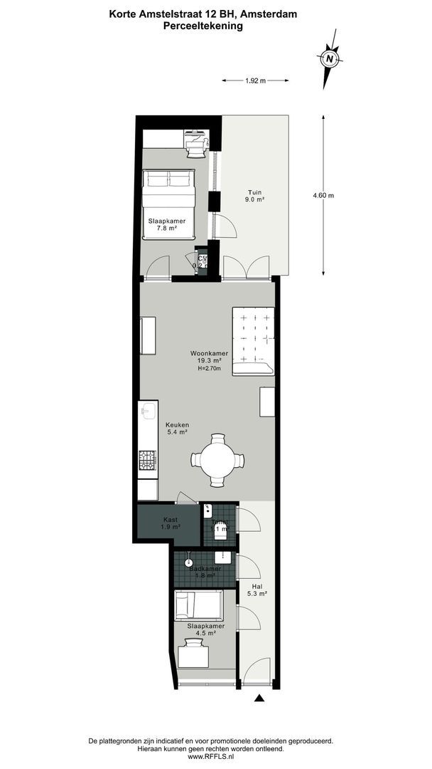 Korte Amstelstraat 12 B H, Amsterdam plattegrond-0
