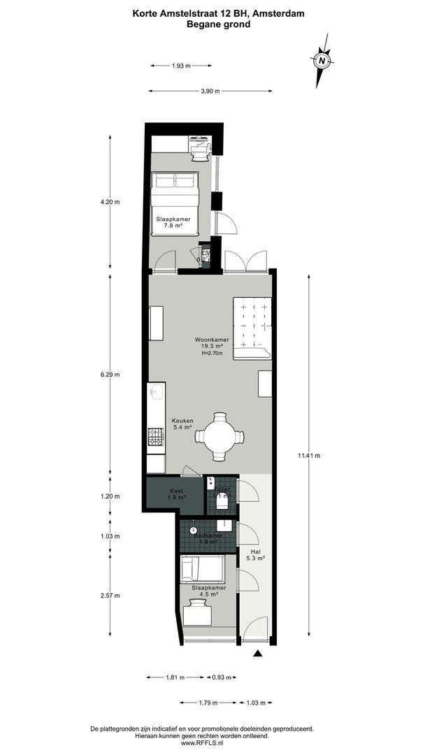 Korte Amstelstraat 12 B H, Amsterdam plattegrond-0