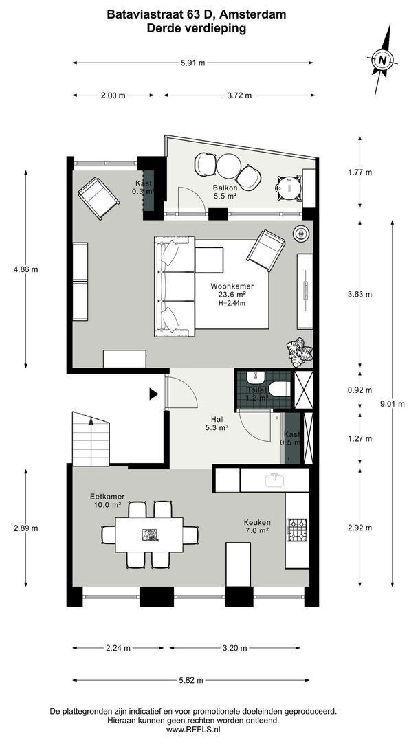 Bataviastraat 63 D, Amsterdam plattegrond-0
