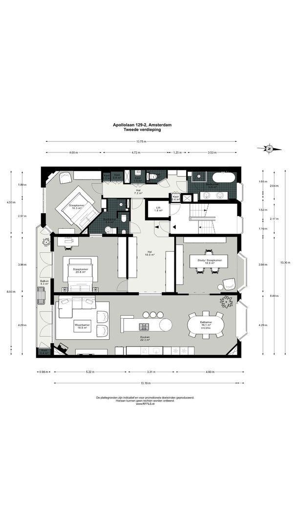 Apollolaan 129 2, Amsterdam plattegrond-0