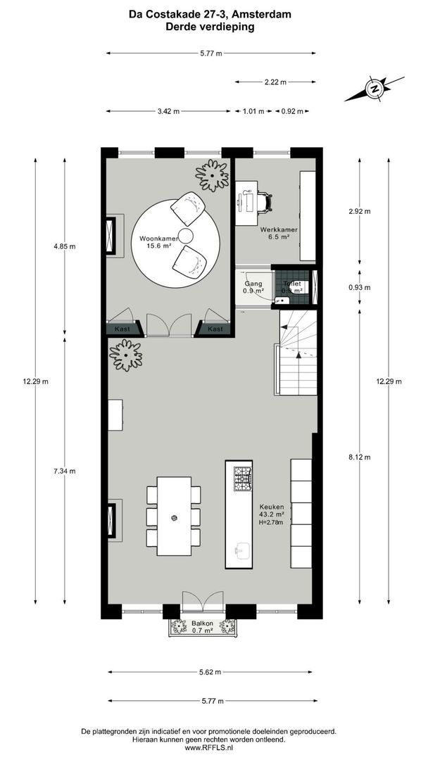 Da Costakade 27 3, Amsterdam plattegrond-1