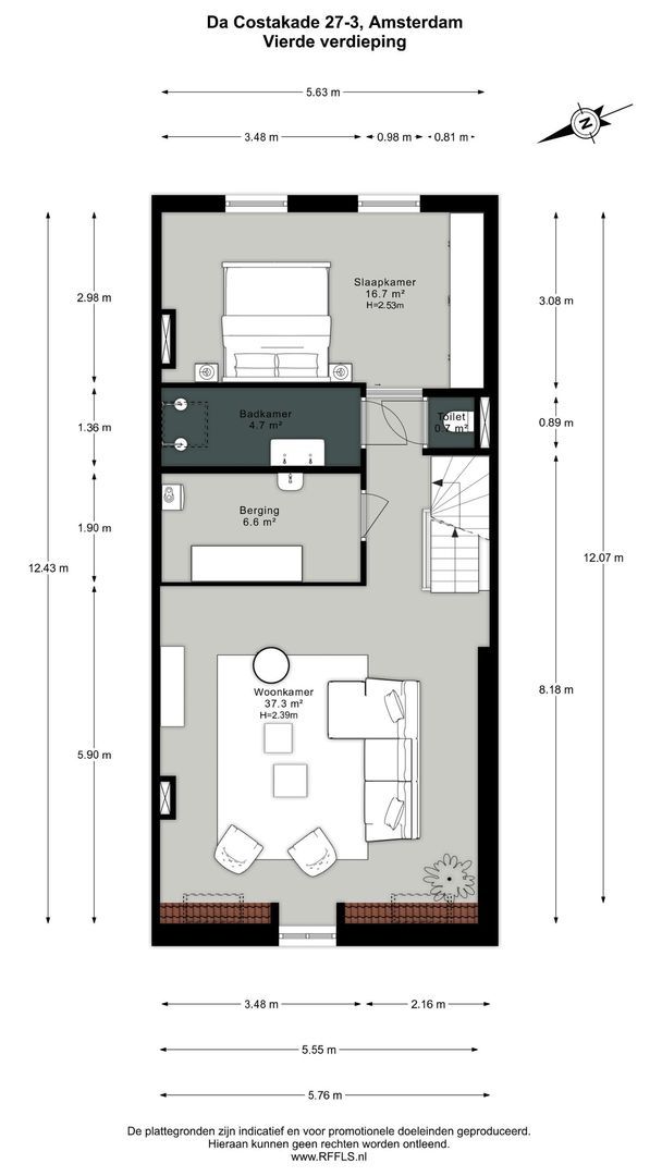 Da Costakade 27 3, Amsterdam plattegrond-2