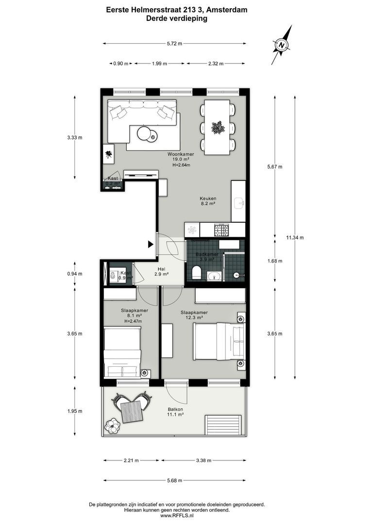 Eerste Helmersstraat 213 3, Amsterdam plattegrond-0