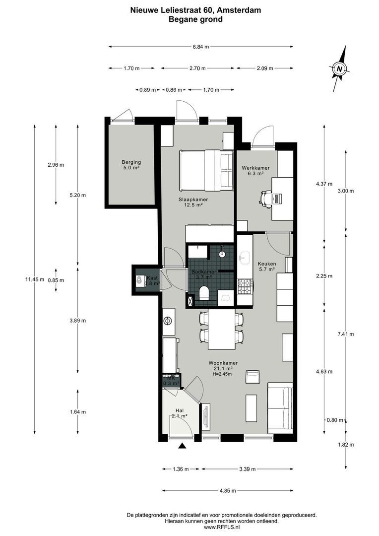 Nieuwe Leliestraat 60, Amsterdam plattegrond-0