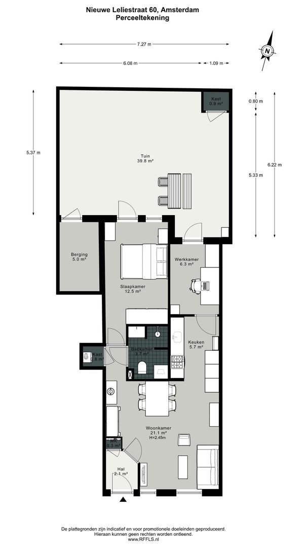 Nieuwe Leliestraat 60, Amsterdam plattegrond-1