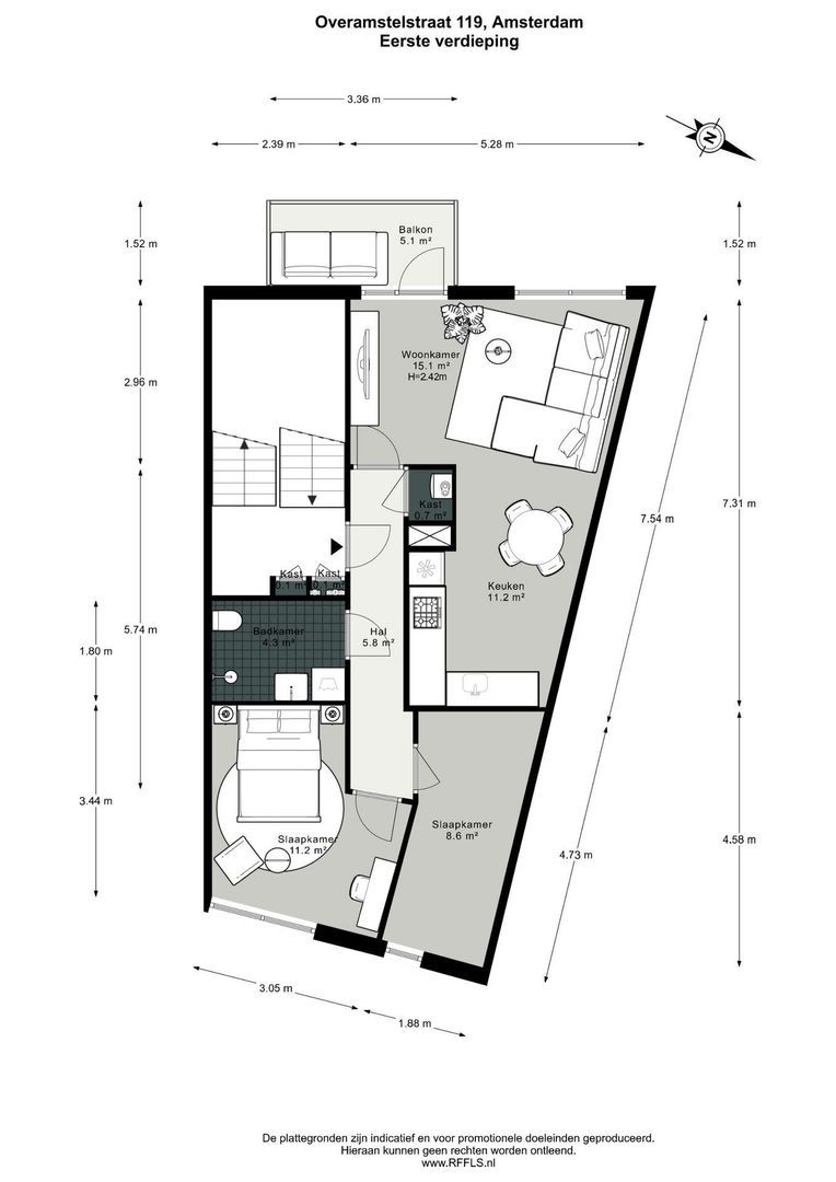 Overamstelstraat 119, Amsterdam plattegrond-0