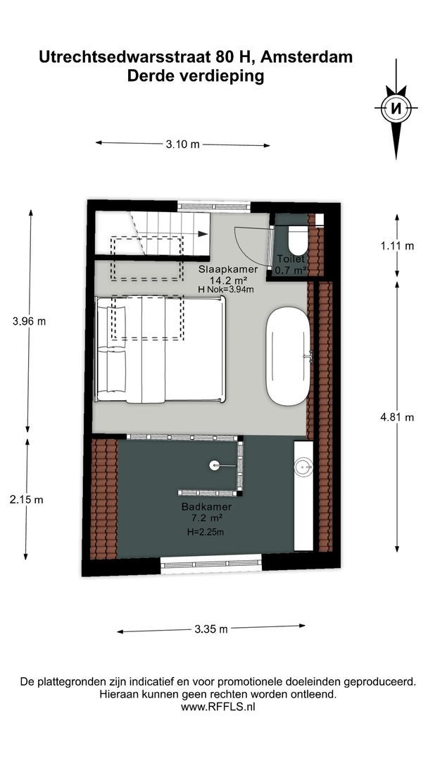 Utrechtsedwarsstraat 80 H, Amsterdam plattegrond-2