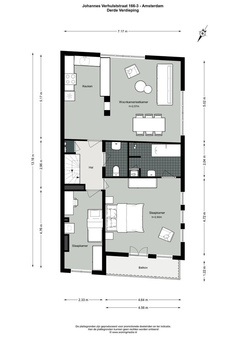 Johannes Verhulststraat 166 3, Amsterdam plattegrond-0