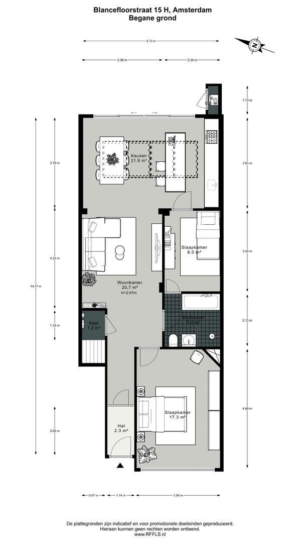 Blancefloorstraat 15 H, Amsterdam plattegrond-0