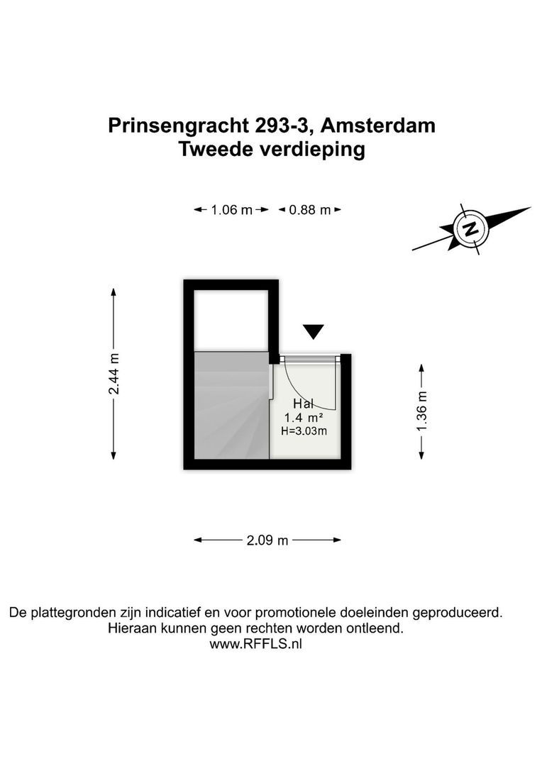 Prinsengracht 293 3, Amsterdam plattegrond-0
