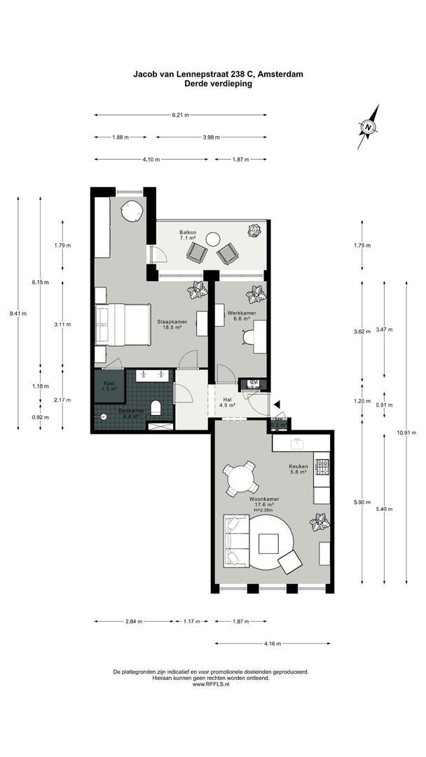 Jacob van Lennepstraat 238 C, Amsterdam plattegrond-0