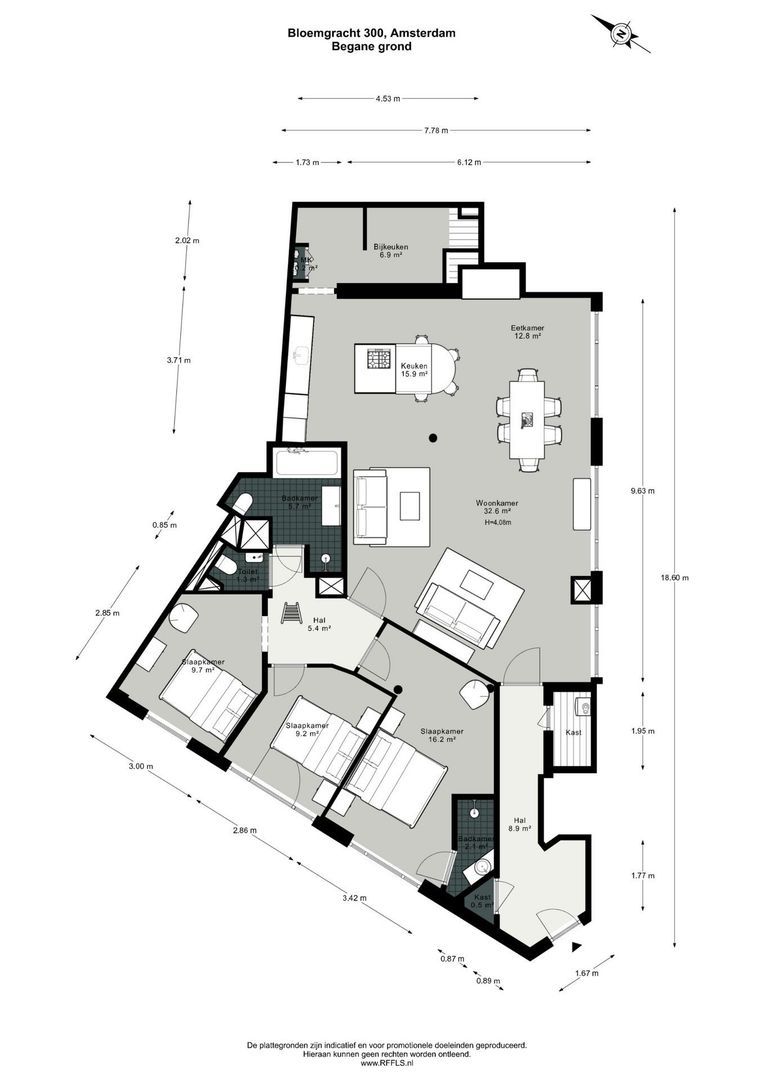 Bloemgracht 300, Amsterdam plattegrond-0