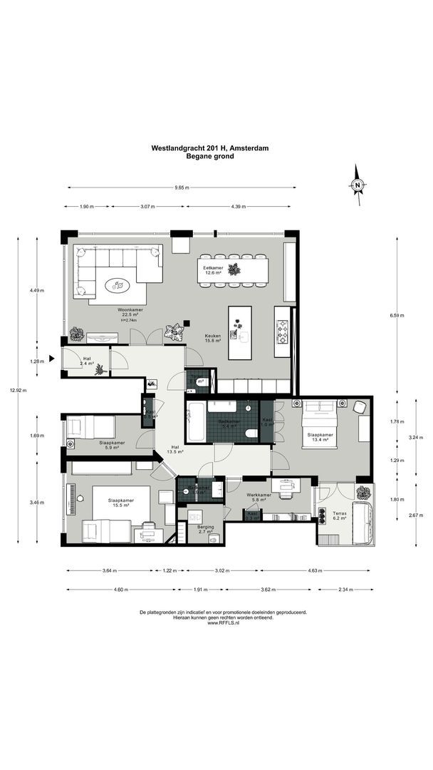 Westlandgracht 201 H, Amsterdam plattegrond-0
