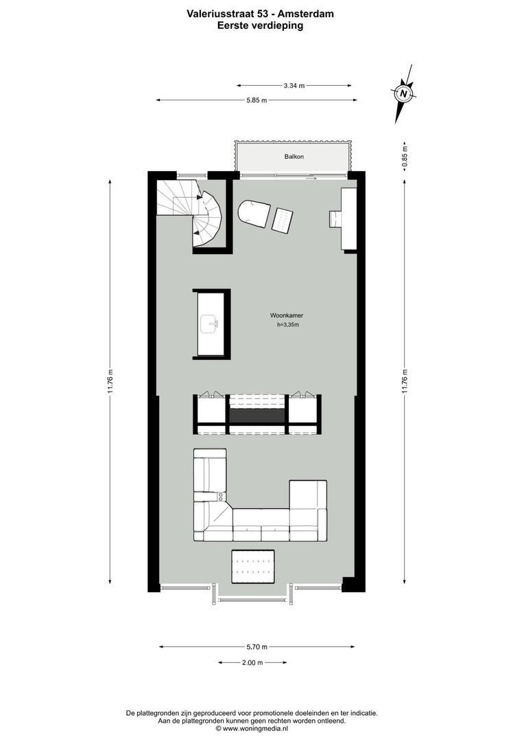 Valeriusstraat 53, Amsterdam plattegrond-2