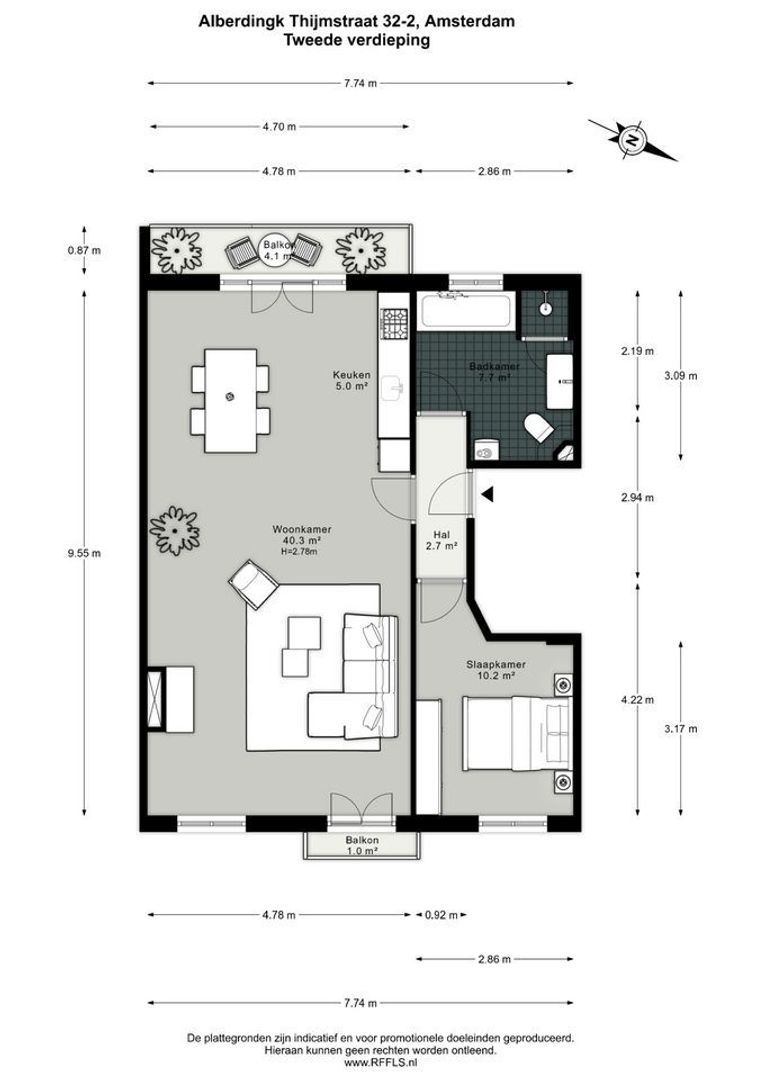 Alberdingk Thijmstraat 32 2, Amsterdam plattegrond-0