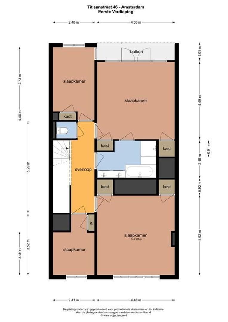 Titiaanstraat 46 HS, Amsterdam plattegrond-2