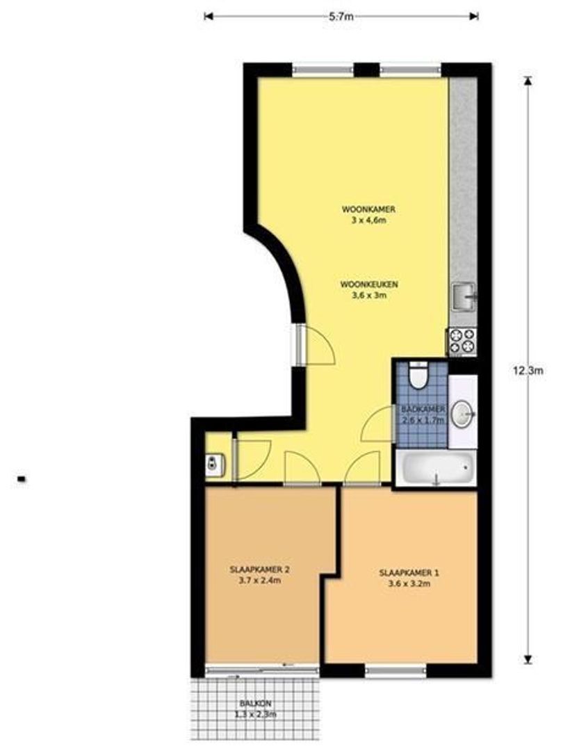 Kerkstraat 26 B, Amsterdam plattegrond-0