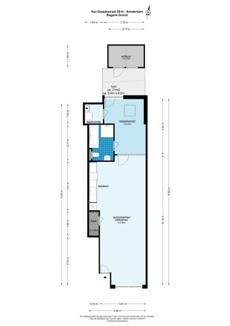 Van Ostadestraat 59 hs, Amsterdam plattegrond-0