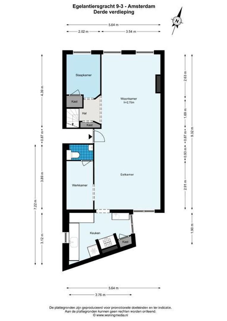 Egelantiersgracht 9 3, Amsterdam plattegrond-0