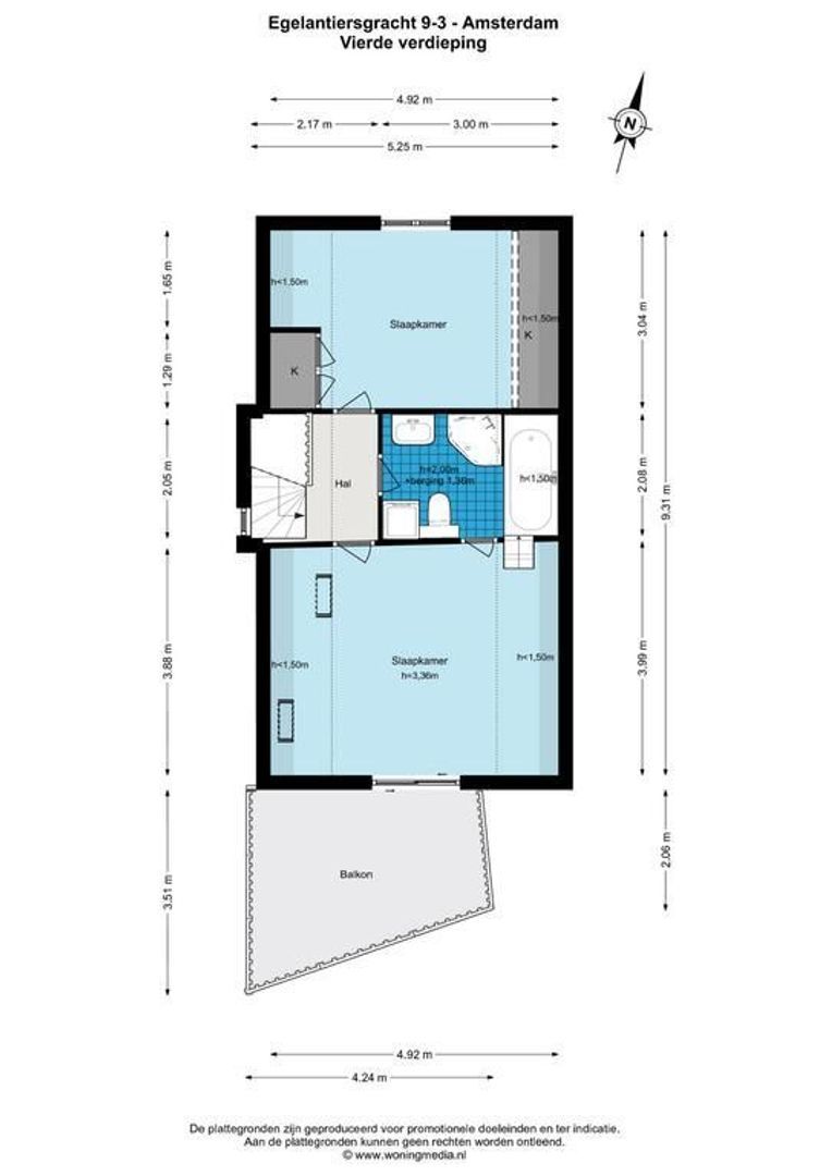 Egelantiersgracht 9 3, Amsterdam plattegrond-4