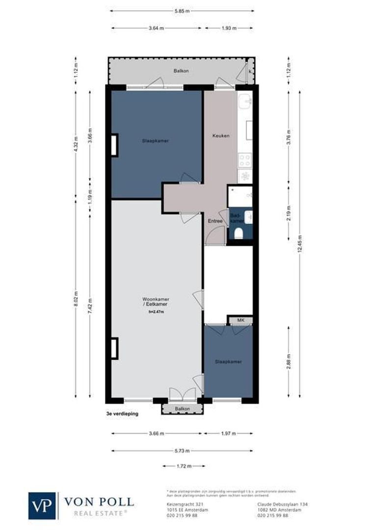 De Clercqstraat 45 3, Amsterdam plattegrond-0