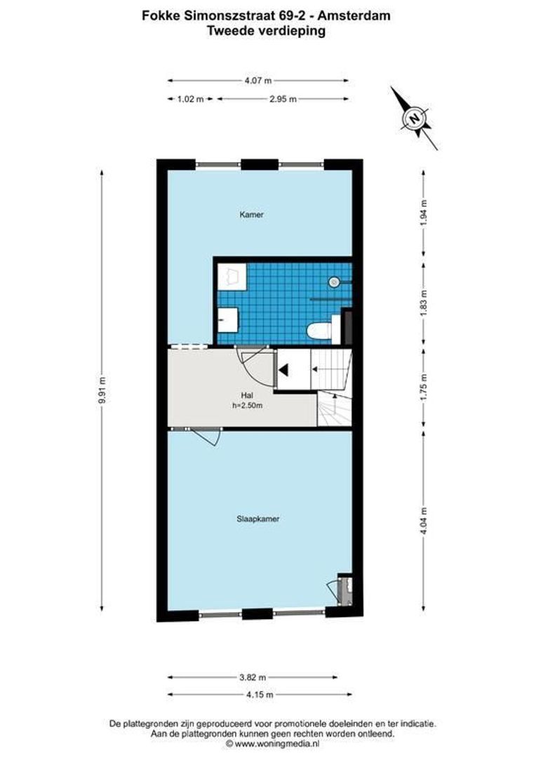 Fokke Simonszstraat 69 2, Amsterdam plattegrond-4