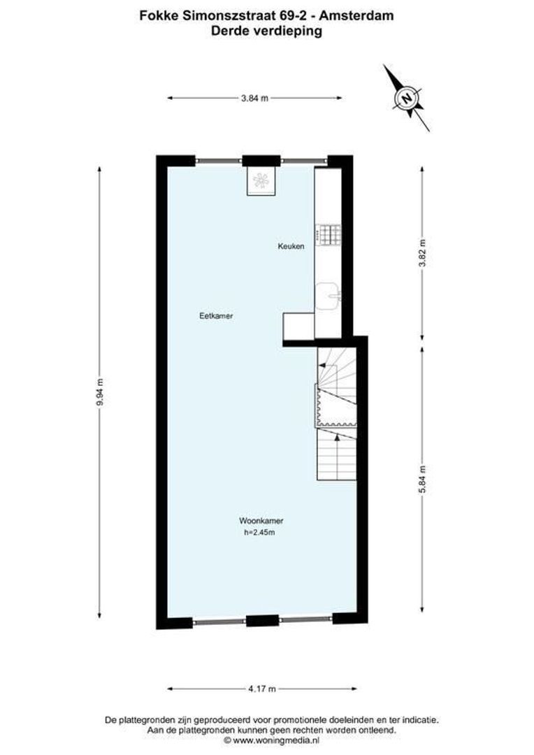 Fokke Simonszstraat 69 2, Amsterdam plattegrond-0