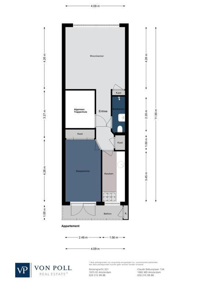 Lange Leidsedwarsstraat 25 3, Amsterdam plattegrond-1