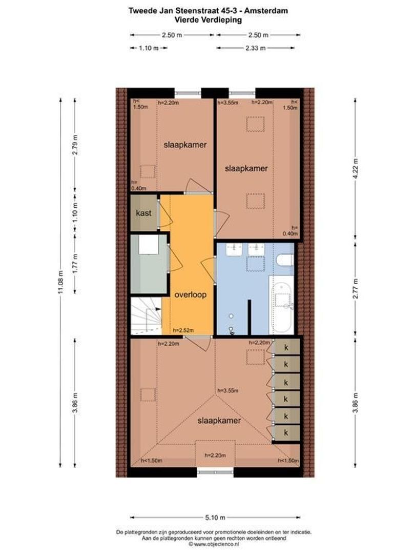Tweede Jan Steenstraat 45 3, Amsterdam plattegrond-2