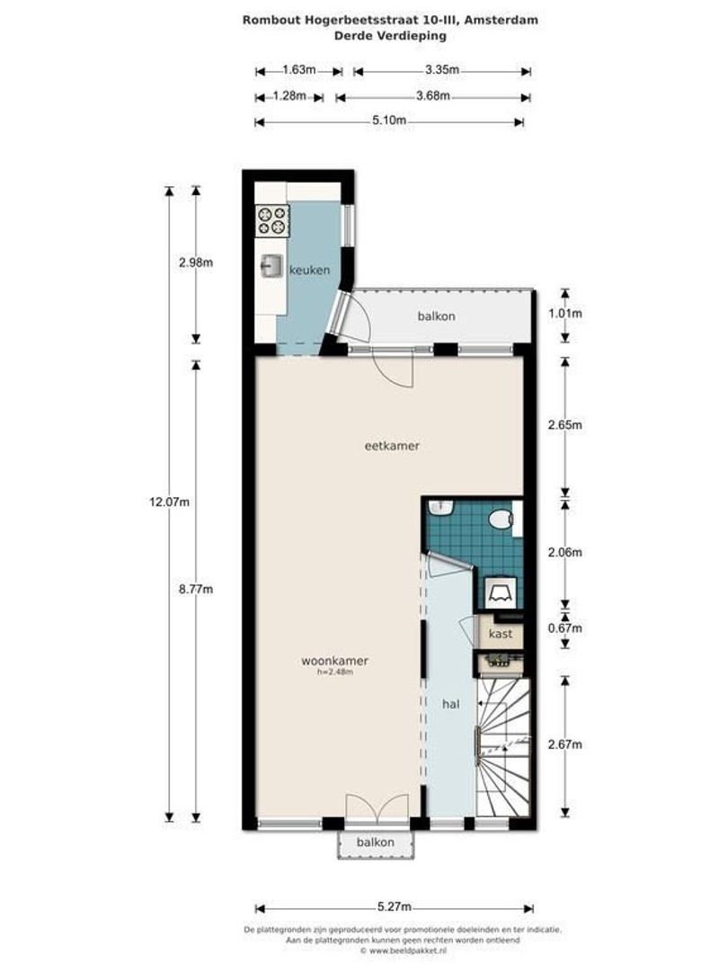 Rombout Hogerbeetsstraat 10 3, Amsterdam plattegrond-0