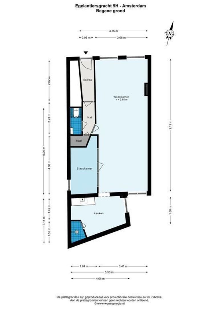 Egelantiersgracht 9 BEL, Amsterdam plattegrond-0