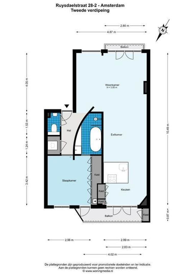 Ruysdaelstraat 28 2, Amsterdam plattegrond-0