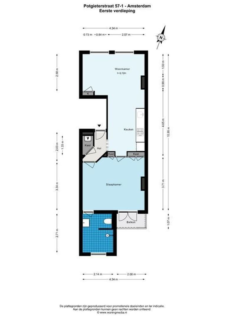 Potgieterstraat 57 1, Amsterdam plattegrond-0