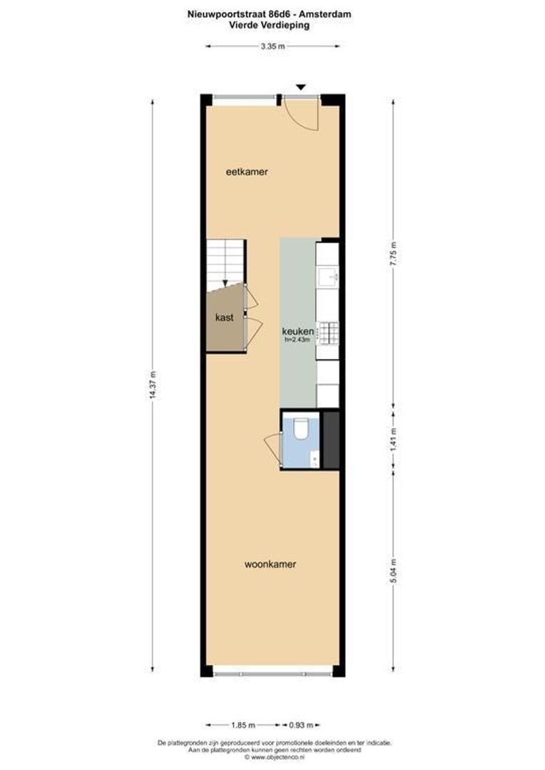 Nieuwpoortstraat 86 D6+PP, Amsterdam plattegrond-0